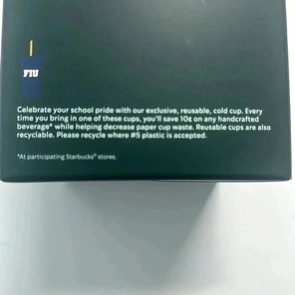 Starbucks Campus Collection Reusable “FIU” College Cold Cups BPA Free w/ Straws - Picture 4 of 6